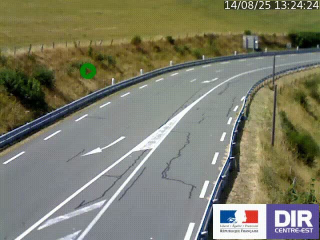 Webcam sur le col Pin Bouchain, vue orientée vers Roanne, en provenance de Lyon sur la nationale 7 (N7)