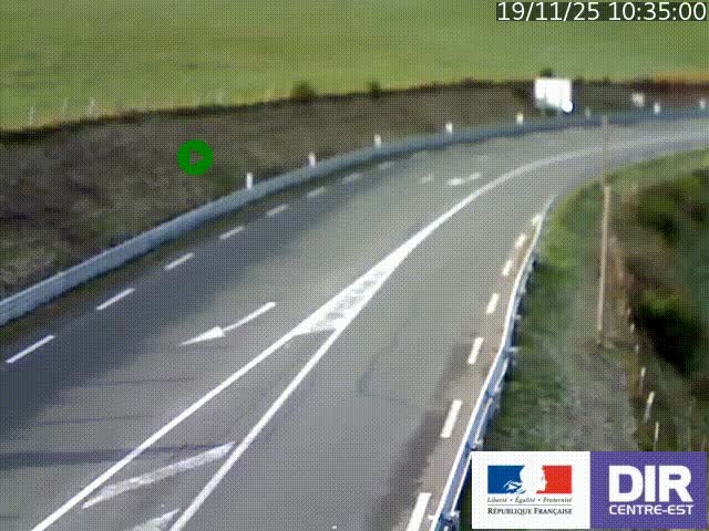 Webcam sur le col Pin Bouchain, vue orientée vers Roanne, en provenance de Lyon sur la nationale 7 (N7)