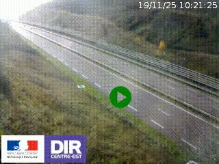 Webcam au niveau du col de Bois Clair à hauteur de Cluny sur la N79. Vue orientée vers Mâcon