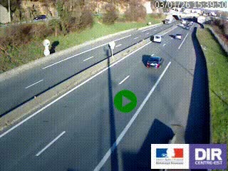 Caméra autoroutière sur l'A47 à hauteur de Givors, a proximité de Lyon. La webcam est orientée vers Lyon