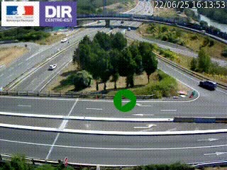 Webcam traffic à Grenoble-sud sur l'autoroute A480. Vue orientée vers l'entrée et la sortie de Grenoble