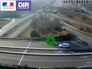 Webcam traffic à Grenoble-sud sur l'autoroute A480. Vue orientée vers l'entrée et la sortie de Grenoble