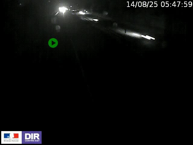 Webcam à Bron sur l'A43 à la jonction avec le boulevard périphérique de Lyon (D383). Vue orientée vers Lyon