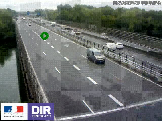 Caméra trafic à la jonction entre l'A46 (Rocade-est de Lyon) et l'A42 à hauteur de Vault-en-Velin en direction de Marseille