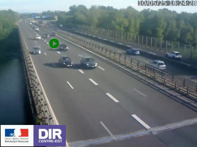 Caméra trafic à la jonction entre l'A46 (Rocade-est de Lyon) et l'A42 à hauteur de Vault-en-Velin en direction de Marseille