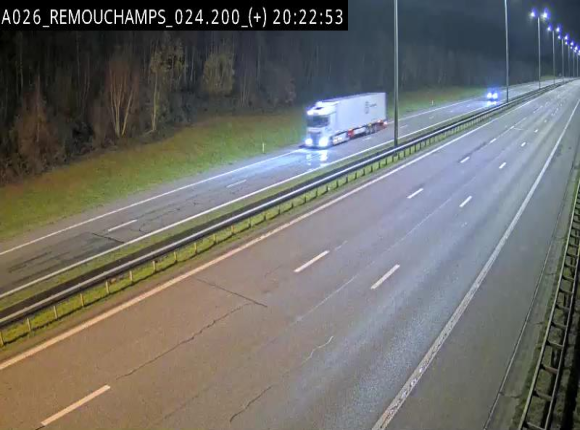 Webcam à hauteur de Spa entre la sortie Remouchamps et la sortie Stavelot. Vue orientée vers les Ardennes