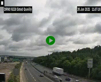 Webcam routière sur N338 à hauteur de Grand-Quevilly en périphérie de Rouen. Vue orientée vers Rouen