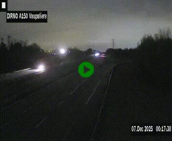 Webcam autoroute A150 à hauteur de La Vaupalière en périphérie de Rouen. Vue orientée vers Rouen