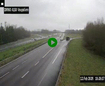 Webcam autoroute A150 à hauteur de La Vaupalière en périphérie de Rouen. Vue orientée vers Rouen