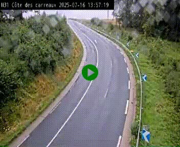 Webcam en haut de la Côte des Carreaux sur la N31 à Avesnes-en-Bray. Vue orientée vers Rouen
