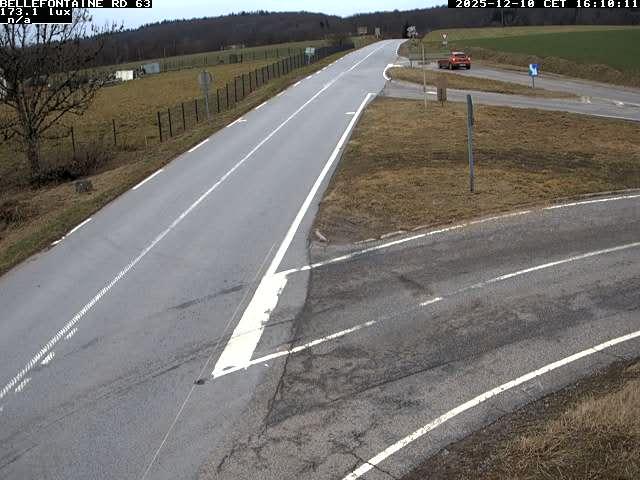 Webcam à Bellefontaine dans les Vosges à 552 mètres d'altitude sur la D63, à la jonction avec la D20A