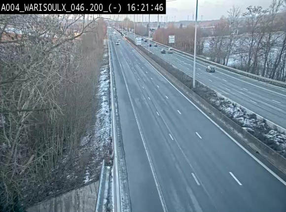 Webcam sur l'E411 à proximité de la jonction avec l'E42 à Warisoulx. Vue orientée vers le nord