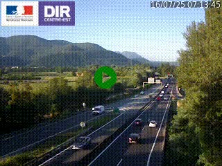 Caméra trafic à Meylan sur la Rocade-Sud de Grenoble en direction d'Aix-en-Provence