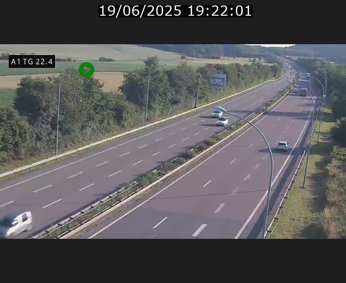Traffic live webcam Luxembourg Flaxweiler - A1 direction Luxembourg - BK 22.4