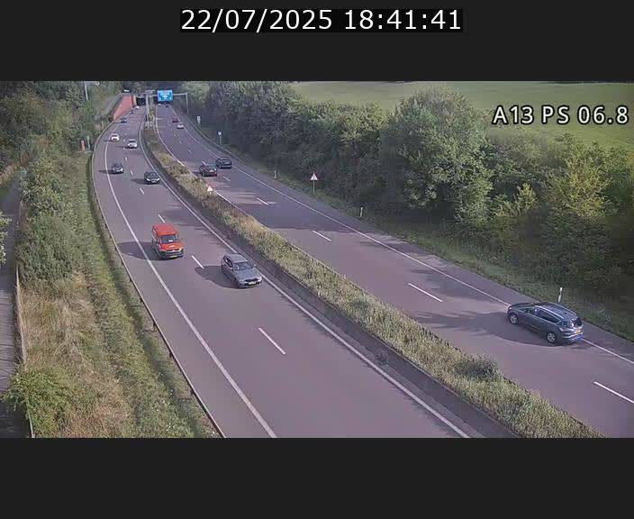 Traffic live webcam Luxembourg Ehlerange - A13 direction Esch-sur-Alzette - BK 6.8