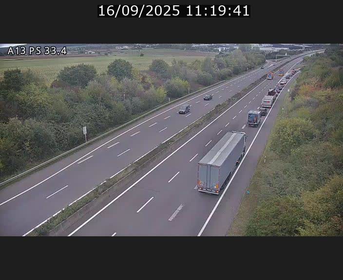 Webcam trafic sur A13 à hauteur de Mondorf-les-Bains en direction d'Altwies