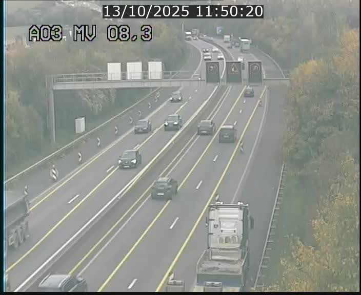 Webcam Autoroute après la Croix de Bettembourg en direction de Luxembourg sur l'A3