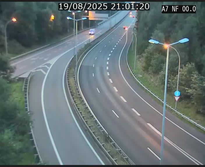 Caméra autoroute Luxembourg A7 - Echangeur A1/A7 Grünewald direction Tunnel Stafelter
