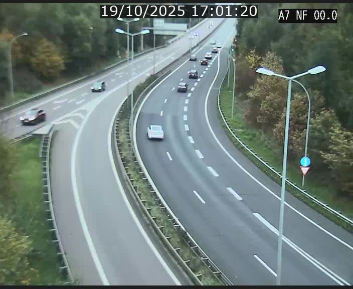 Caméra autoroute Luxembourg A7 - Echangeur A1/A7 Grünewald direction Tunnel Stafelter