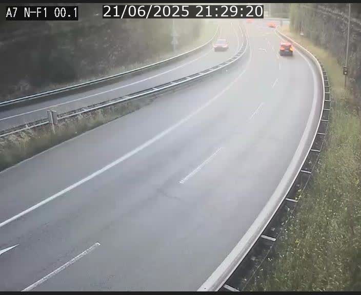 Webcam autoroute Luxembourg A7 située dans la sortie 1 Waldhof, vers la N11, avant le Tunnel Stafelter