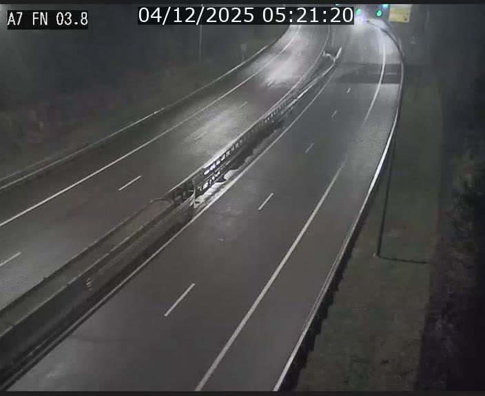 Caméra autoroute Luxembourg A7 - Passage à gibier Rëngelbour - direction Tunnel Stafelter