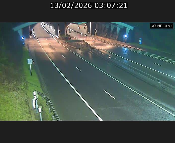 Caméra trafic Luxembourg - A7, Tunnel Gousselerbierg, entrée sud, direction Mersch