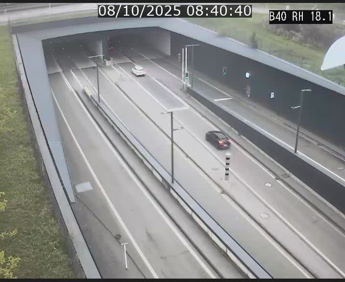 Webcam sur la route de contournement d'Esch-Belval avant le tunnel Central Gate au niveau de la porte de France et du radar fixe