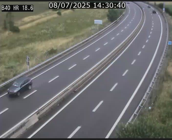 Webcam sur la route de liaison entre Micheville et Esch-Belval à la frontière entre le Luxembourg et la France. Vue orientée vers la Lorraine.