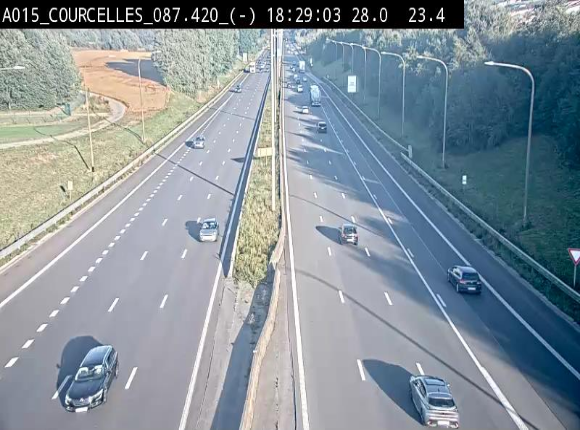 Webcam autoroute Belgique - Viesville - E42 direction Mons - BK 84.35