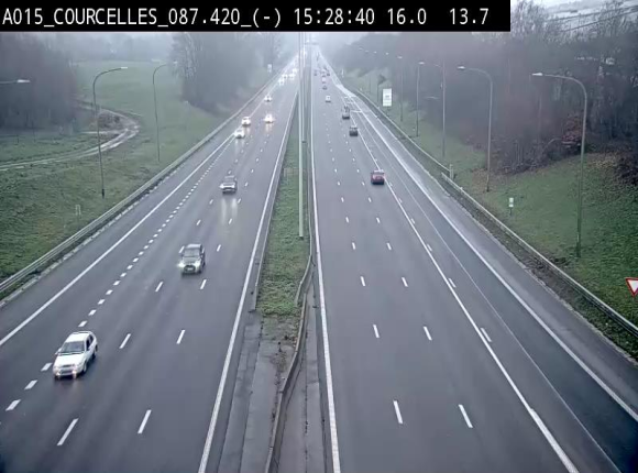Webcam autoroute Belgique - Viesville - E42 direction Mons - BK 84.35