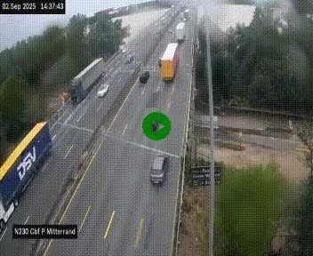 Webcam sur le périphérique de Bordeaux à l'est de la ville. Caméra située sur le Pont Mitterand sur la N230