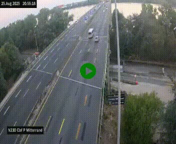 Webcam sur le périphérique de Bordeaux à l'est de la ville. Caméra située sur le Pont Mitterand sur la N230