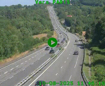 Caméra routière sur l'autoroute A20 à Bessines-sur-Gartempe. Vue orientée vers Paris