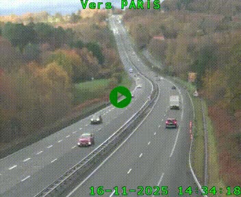 Caméra routière sur l'autoroute A20 à Bessines-sur-Gartempe. Vue orientée vers Paris