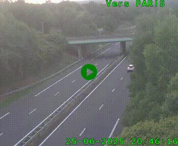 Caméra routière sur l'autoroute A20 au nord de Limoges, à la jonction avec la N520. Vue orientée vers Paris