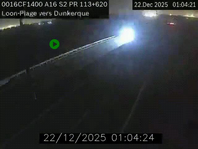 Webcam autoroute A16 à hauteur de Loon-Plage. Vue orientée vers Dunkerque et la Belgique.