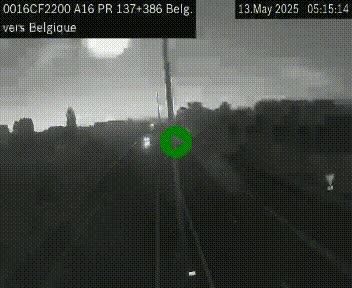 Webcam à la frontière franco-belge au niveau de Bray-Dunes/De-Panne sur l'autoroute A16. Vue orientée vers la Belgique