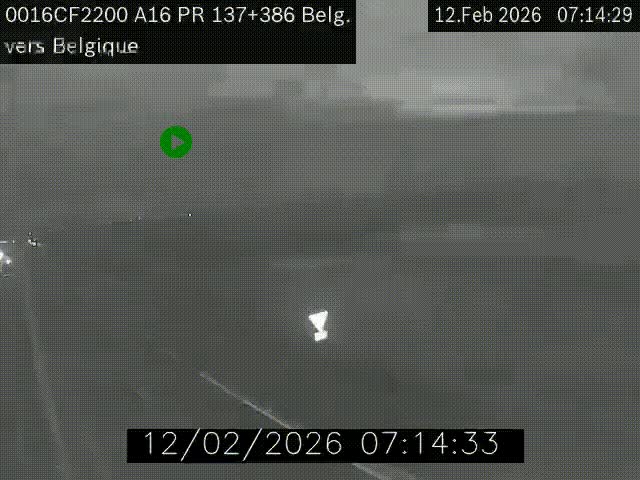 Webcam à la frontière franco-belge au niveau de Bray-Dunes/De-Panne sur l'autoroute A16. Vue orientée vers la Belgique