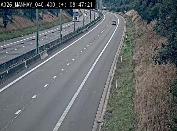 Webcam autoroute A26/E25 à hauteur de Manhay, avant la jonction avec la N651 en direction de Luxembourg - BK 40.4
