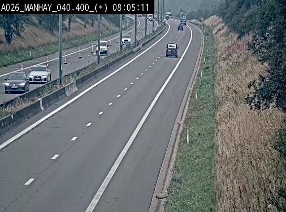 Webcam autoroute A26/E25 à hauteur de Manhay, avant la jonction avec la N651 en direction de Luxembourg - BK 40.4