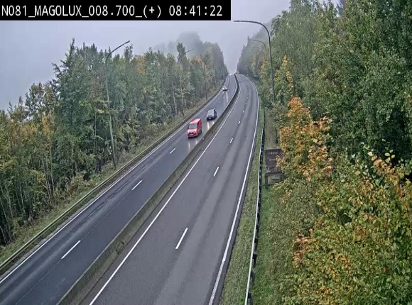 Webcam sur la N81 (E411) à hauteur de la jonction avec la N883. Vue orientée vers Longwy