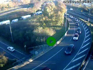 Caméra autoroute à la jonction entre l'A7 et la D301 (Boulevard urbain Sud de Lyon) à Feyzin, au sud de Lyon. Vue orientée vers Mions