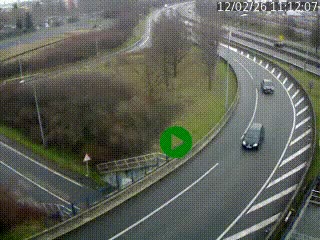 Caméra autoroute à la jonction entre l'A7 et la D301 (Boulevard urbain Sud de Lyon) à Feyzin, au sud de Lyon. Vue orientée vers Mions