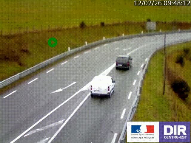 Webcam sur le col Pin Bouchain, vue orientée vers Roanne, en provenance de Lyon sur la nationale 7 (N7)