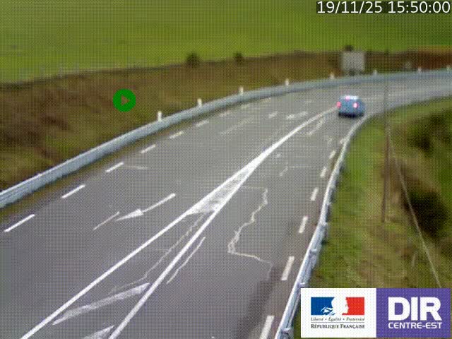 Webcam sur le col Pin Bouchain, vue orientée vers Roanne, en provenance de Lyon sur la nationale 7 (N7)