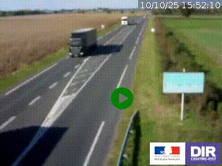 Webcam routière sur la RN7 à hauteur de Toulon-sur-Allier, entre Moulins et Vichy