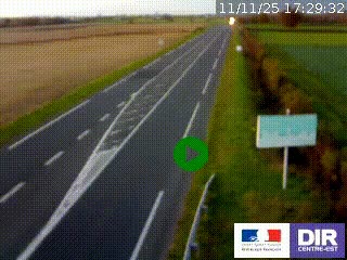 Webcam routière sur la RN7 à hauteur de Toulon-sur-Allier, entre Moulins et Vichy