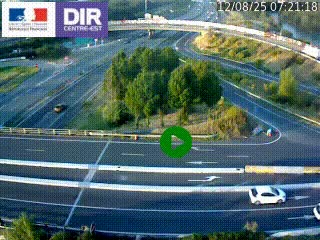 Webcam traffic à Grenoble-sud sur l'autoroute A480. Vue orientée vers l'entrée et la sortie de Grenoble