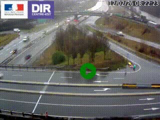Webcam traffic à Grenoble-sud sur l'autoroute A480. Vue orientée vers l'entrée et la sortie de Grenoble