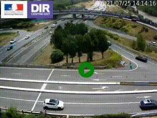 Webcam traffic à Grenoble-sud sur l'autoroute A480. Vue orientée vers l'entrée et la sortie de Grenoble